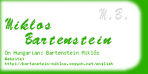 miklos bartenstein business card